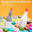 AnyMark Alcohol Markers Brush Tip, 100+1 Colors Dual Tip Brush & Chisel Alcohol-Based Art Markers Set with Case for Adult Artists Drawing Coloring
