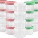 DEMORA 4 oz Small Plastic Containers with Twist on Lids [20 Sets], Stackable Little Food Storage Containers for Snack Lunch Meal Prep Salad Dressings, Freezer/Microwave/Dishwasher Safe, BPA Free (Translucent)