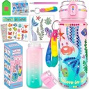EDsportshouse Decorate Your Own Water Bottle Kits for Girls Age 4-6-8-10,Mermaid Painting Crafts,Fun Arts and Crafts Gifts Toys for Girls Birthday Christmas(Mermaid) 2Pack