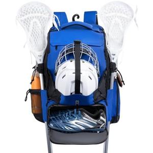 Himal Outdoors Lacrosse Bag with Helmet Storage- Premium Lacrosse Backpack with Two Stick Holder- Extra Large Separate Shoe Compartment-Zipper Pocket & Towel Ring and Padded Shoulder Straps