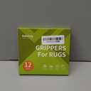 Rabenda 12 Pcs Rug Tape, Non Slip Rug Pads Grippers for Hardwood Floors and Tiles, Reusable Carpet Tape for Area Rugs, Double-Sided Adhesive Rug Stickers Keep Corners Flat (Black)