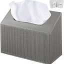 Hand Towels Box Cover Holder,PU Leather Hand Towel Case Compatible with Kleenex Disposable Paper Hand Towels (Gray)