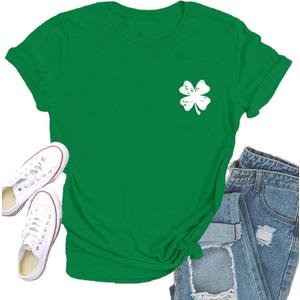 St Patricks Day Shirt Women Saint Patricks Day Shirts Irish Shamrock Tee Top (XX-Large, Green)