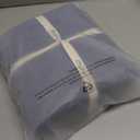 MooMee Bedding Duvet Cover Set 100% Washed Cotton Linen Like Textured Breathable Durable Soft Comfy (Heathered Blue, King 104"x90")