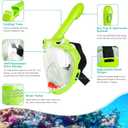 Full Face Snorkel Mask for Kids with 180 Panoramic View, Snorkeling Set Featuring Anti-Leak and Anti-Fog Foldable Dry Top Design for Safe Underwater Adventures Snorkeling Gear for Kids