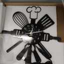 Kitchen Wall Clock with LED Lights, Black Metal Utensils Design, 11.81x11.81 Inch, Modern Decorative Clock for Living Room, Dining Room