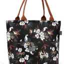 Gloppie Lunch Bag Women Insulated Lunch Box for Women Leakproof Lunch Tote White Flower