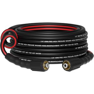 Flexible 1/4" Pressure Washer Hose 25FT,3600PSI Kink Resistant Power Washer Replacement Hose with Leak-Free M22-14mm,Used for Extension