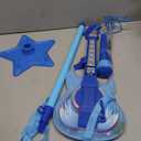 Guitar and Microphone Play Set for Boys New Upgrade,Karaoke Machine with Music&Light,Microphone Toys with Stand,Adjustable Height Guitar Toys for Kids,Toddlers,Child (Blue)