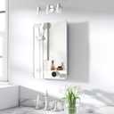 16x24 Inch Medicine Cabinet with Mirror for Bathroom, Silver Aluminum Bathroom Medicine Cabinet, Recessed or Wall Mount Medicine Chest Over Sink, Modern Farmhouse Style, Fully Assembled