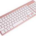 Wireless Keyboard and Mouse Combo, , Quiet Computer Keyboard Mice Set 2.4G Stable Connection Adjustable DPI (Rose Gold)