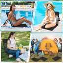 Karenhi 4 Pcs Foldable Poolside Chairs Portable Beach Chair Folding Seat for Edge of Pool Provide Back Support with Carry Bag for Adults Traveling Camping Picnic Lawn