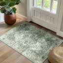 RELEANY Area Rugs 2'x3' Kitchen Rugs Entry Rug Small Rugs for Entryway Kitchen Bathroom Door Mat Indoor Entrance,Washable Non Slip, Dark Green Gray