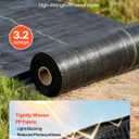 VEVOR 1.4x50FT 3.2oz Weed Barrier Fabric Heavy Duty, Landscape Fabric, Woven Weed Blocker Fabric, Garden Weed Fabric, Weed Control Fabric Ground Cover, Landscaping Cloth, Gardening Weed Mat, Black