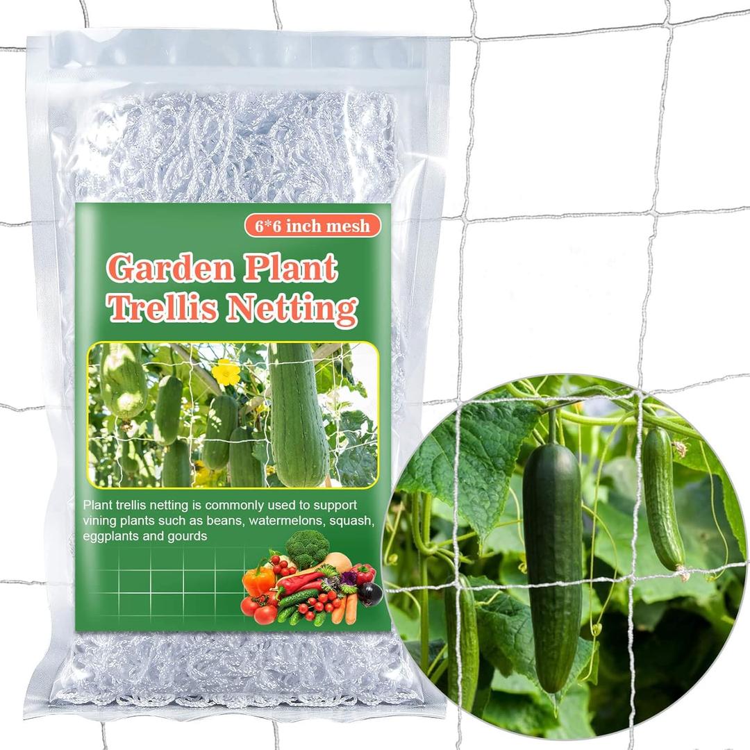 2 PCS Garden Plant Trellis Netting - Sukh 5 x 15 ft Trellis Net Polyester Trellis Netting Garden Square Mesh for Climbing Plants Fruits Vegetables VinesGrow Tents