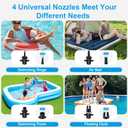 VOFiTNY Electric Air Pump for Inflatables 600W Air Mattress Pump,Portable Bed Pump for Gymnastics Mat Pool Toy Float Raft Airbed Quick Inflate/Deflate with 4 Nozzles 110-120V AC