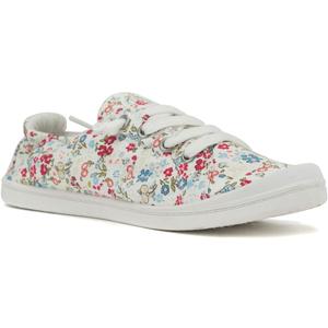 Soda Flat Women Shoes Linen Canvas Slip On Sneakers Lace Up Style Loafers Zig-S White Floral