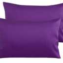 NTBAY Egyptian Cotton Queen Pillowcases - Set of 2, 500 Thread Count Cotton Pillowcases - Soft and Breathable Envelope Closure Pillow Cases - 20x30 Pillow Covers for Bed, Purple