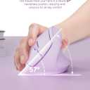 Ergonomic Mouse, USB+Bluetooth Dual Connection, Wireless Vertical Mouse for Reducing Wrist Pain, 1000/1600/2400 DPI, Ergo Mouse with Quiet Click for Windows Mac OS PC Computer Laptop, Purple
