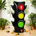 JellyArch 24 Inch Inflatable PVC Traffic Light Balloons Racing Car Birthday Party Decorations Traffic Signal Stoplight Balloons for Vehicle Birthday Party Supplies