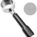 51mm Bottomless Portafilter for CM5418, Compatible for CASABREWS Espresso Machine CM5418, 3700Essential, 5418Pro, 5418J and 5418Basic, Stainless Steel Filter Holder and Filter, Black