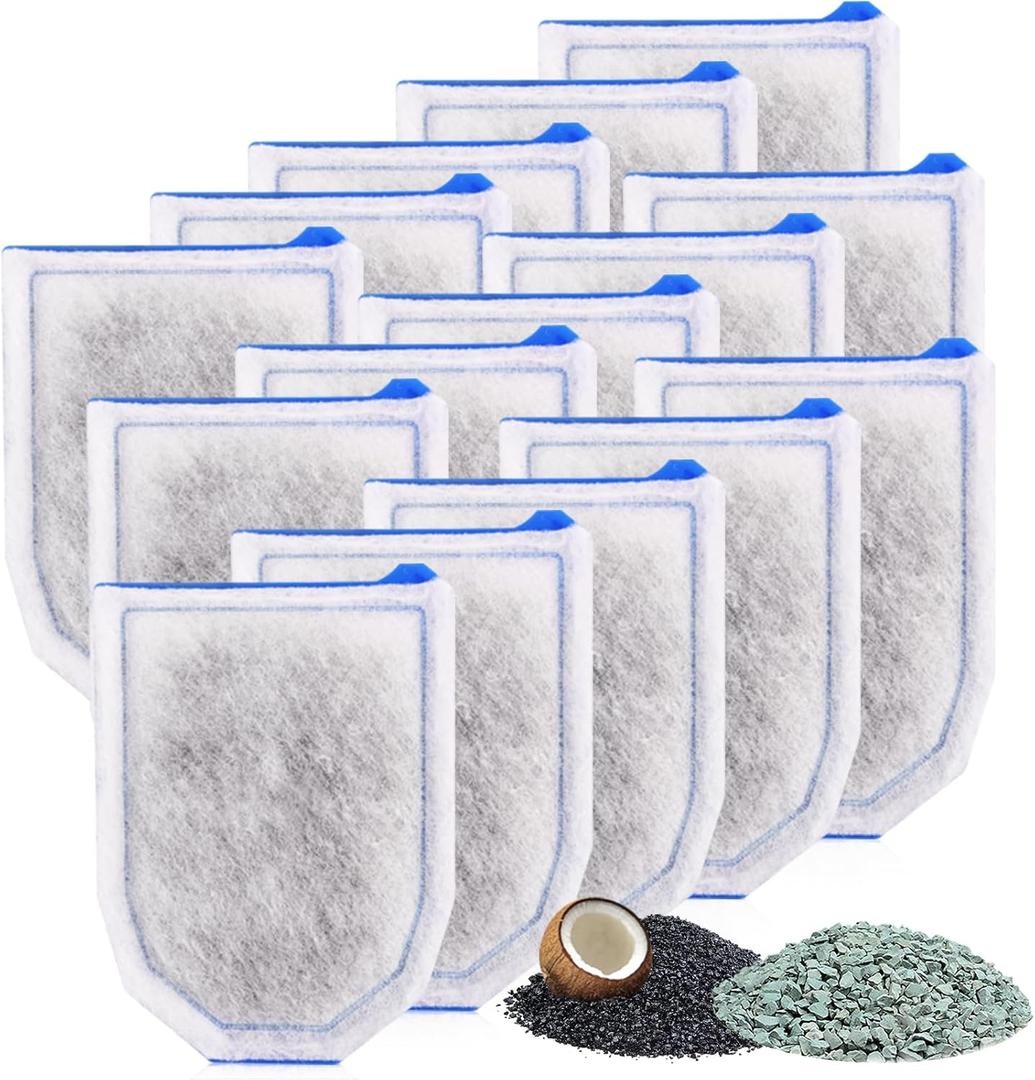 15 Pack Carbon Filter Large Compatible with Tetra Whisper EX30/EX45/EX70 Filters, Replacement Filter Cartridges Compatible with Whisper EX30/EX45/EX70 Filters