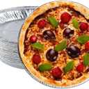 Pack of 25 Disposable Round Foil Pizza Pans, Premium Disposable Pie Pans for Tart Baking, Storing, Serving Freezer and Oven Safe Round Pie Pans Size: 9.5 Inch