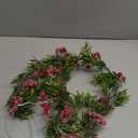 5.9FT Artificial Christmas Garland String Lights with 162 Snowy Red Berries 55 Green Leaves 20 LED Lights Battery Operated for Xmas Mantle Indoor Outdoor Holiday Christmas Thanksgiving Decoration