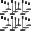 Black Candlestick Holders Bulk for Taper Candles Decorative Metal Candelabra Candle Holders Fit 0.8 Inch Diameter Candles Gold Taper Candle Stands for Wedding Home Party Table Decor (Set of 18)