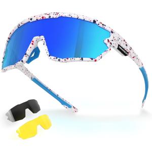 Polarized Glasses Kids Youth Baseball Sunglasses Adult Men Women Cycling Goggles with 3 lenses,Fishing,Ski Golf