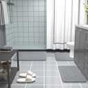 Arotive Memory Foam Bathroom Rug Mat 30x20, Ultra Soft and Absorbent Bath Mat, Machine Wash Dry, Comfortable Bath Rug Carpet for Bathroom Floor, Tub and Shower, Medium Grey