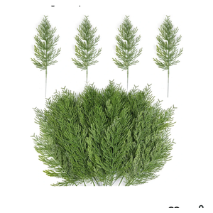 Hananona Artificial Pine Branches,4 Pcs Christmas Faux Cedar Stems, Artificial Faux Cedar Branches, Fake Christmas Greenery Pine Picks for Wreath Craft DIY Home Kitchen Decorations (Green)