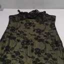 WDIRARA Women's Floral Print Mini Dress Y2K Vintage 90s Goth Mesh Short Cami Dresses Size L, Olive Green