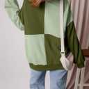 SHEWIN Womens Oversized Color Block Sweatshirts Casual Loose Button Henley Pullover Tops (S)