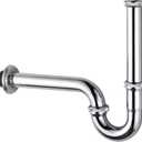 ZM Brass 1-1/4" P-trap Pipe, Adjustable Height Sink Waste Drain Kit, Chrome