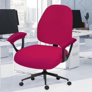 Super Stretchable Separate Office Chair Seat Covers - Universal Spandex Computer Chair Slipcover - Rotating Backrest Coverings & Cushion Protectors & Armrest Covers for Dogs, Cats, Pets (Hot Pink) Super Stretchable Separate Office Chair Seat Covers - Universal Spandex Computer Chair Slipcover - Rotating Backrest Coverings & Cushion Protectors & Armrest Covers for Dogs, Cats, Pets (Hot Pink)