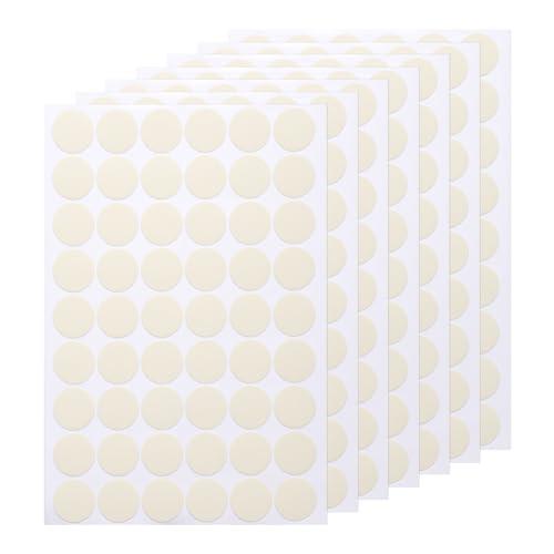uxcell 7 Sheets/378PCS Self Adhesive Screw Hole Stickers, 2.1cm/0.83" PVC Screw Hole Covers Hole Stickers for Furniture Wood Cabinet Wall Desk Table Bookcase, Creamy White