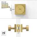 Mega Handles SUANA Privacy Door Knob for Hallway, Closet and Bathroom, Reversible Heavy Duty Design Door Knobs, Fits All Standard Door Sizes Screws Included - Satin Brass (1 Pack)