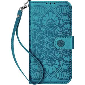 Wallet Case for iPhone 16 Pro Max,[RFID Blocking] 3 Card Holder Stand with Credit Card Slot PU Leather Magnetic Protective Flip Cover for iPhone 16 Pro Max (Blue)