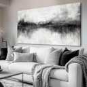 Artexist Canvas Prints Wall Art for Living Room Black Abstract Art Wall Decor Grey Pictures Wall Painting for Bedroom Office Artwork 29"x 58" Home Decor