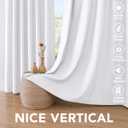 H.VERSAILTEX Linen Look 100% Blackout Curtains 54 Inches Long for Bedroom Full Light Blocking Rod Pocket Linen Textured Thick Window Curtain Drapes with White Backing, Pure White, 2 Panels