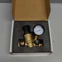 RVGUARD RV Water Pressure Regulator Valve With An Adjustable Knob, Tool-Free, Lead-Free Brass Water Pressure Reducer with Gauge and Inlet Screen Filter for RV Camper Travel Trailer
