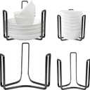 4PCS Dinnerware Bowl Plate Holder ,Bowl Holders Organizer Fit for 4.7 and 6.5 Inches Diameters Bowl, Metal Bowl Storage Dying Display Rack for Kitchen Drawer, Countertop, Cabinet, Shelf, Cupboard