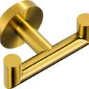 ALEASHA Shower Towel Hook Brushed Gold, Stainless Steel Towel Hanger, Heavy Duty Double Towel Hook, Towel Holder for Bathroom, Wall Mount Robe Hook, 2Pack, 6 and 3/8"