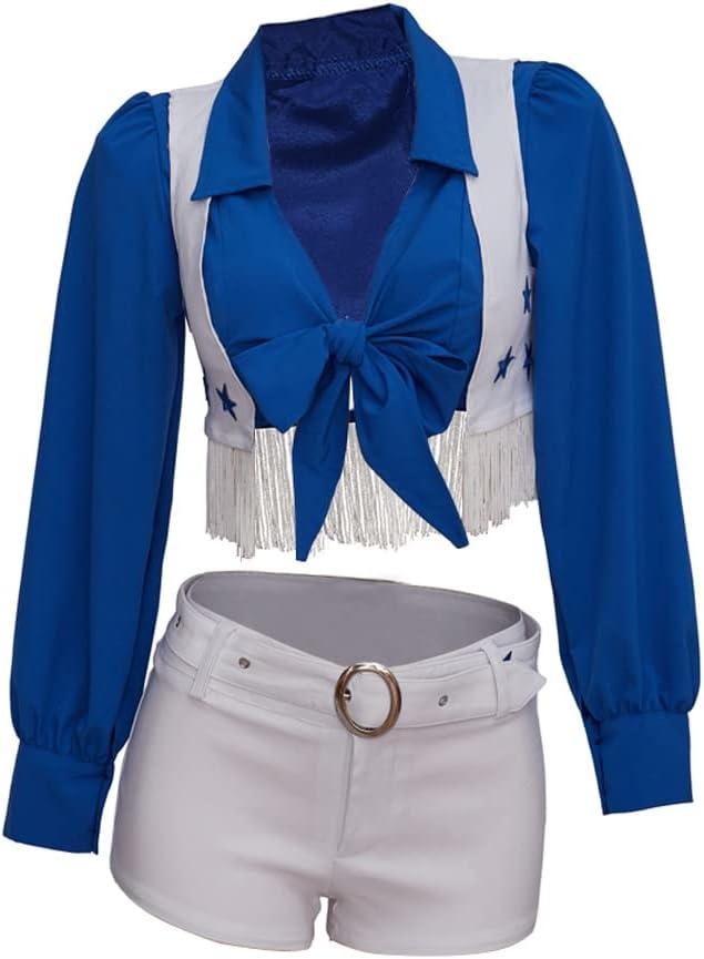 MyheroCos Women's Star Sexy Cheerleader Costume High School Cheerleading Uniform Sports Team Two Piece Set (Large)