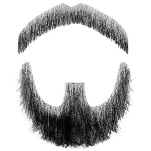 Juexica Realistic Human Hair Beard & Mustache Set - Human Hairs Hand-tied Lace Front Goatee for Men, Invisible Undetectable Fake Facial Hair for Halloween, Cosplay & Costume Parties(Black)