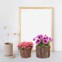 YARNOW Wood Bark Flower Pot, 8 Pcs Tree Stump Planter Pot for Succulents, 2 Sizes, Light Brown Wooden Buckets for Indoor and Outdoor Use