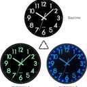 JoFomp LED Wall Clock for Bedroom Night Glow, 12 Inch Silent Wall Clocks Battery Operated, Light Up Wall Clocks for Living Room Decor, Sound Control Modern Wall Clock Glow in Dark for Kitchen Office