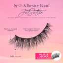 Lilly Lashes 3D Self Adhesive Eyelashes, No Lash Glue Needed, Body Heat Activated Press on Lashes, Reusable Self Adhesive Eyelashes Up to 5x, Easy to Apply & Remove (JetSetter)