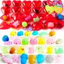 JOYIN 28 Packs Valentines Day Gifts for Kids, Glitter Mochi Squishy Toys with Hearts Funny Valentines Day Cards for Kid School Classroom Exchange Prize, Stress Relief Toy for Valentine Party Favor